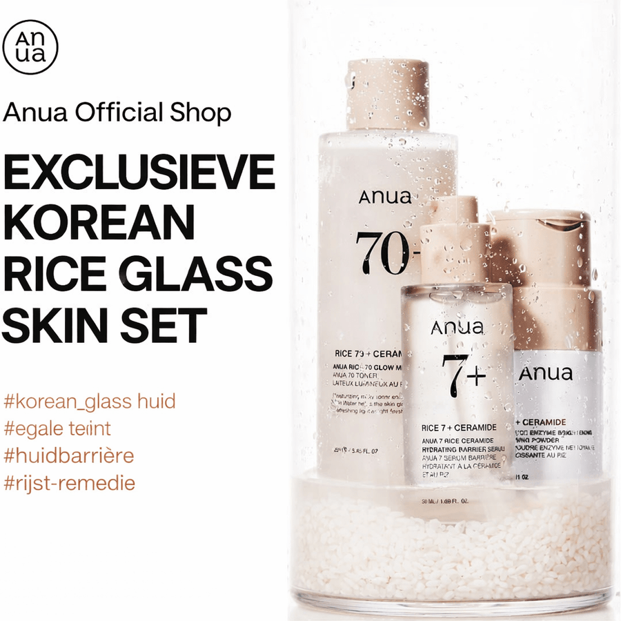 Anua Rice Trio Set : Rice Cleansing Powder & Milky Toner & Hydrating Serum - skin28